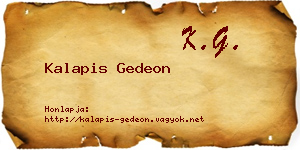 Kalapis Gedeon névjegykártya